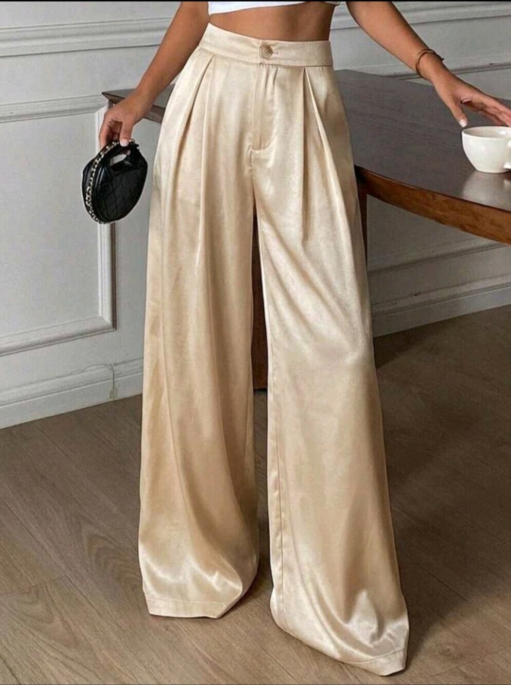 Solid Color Loose Wide Leg Pants Elegant Vacation Spring Autumn Women's Long Pan